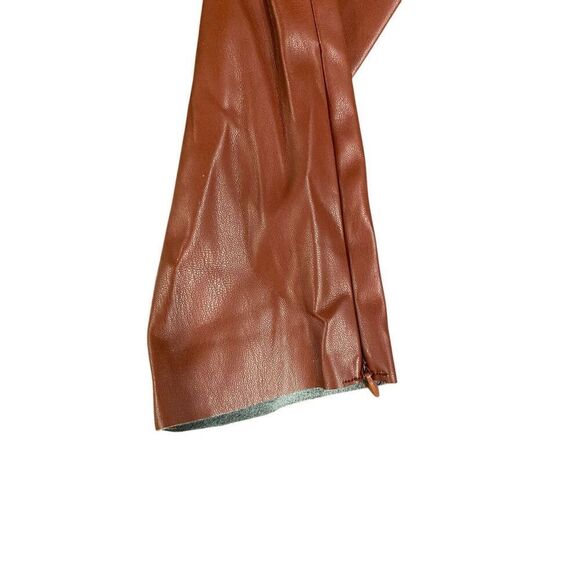 Zara High-rise Faux Leather Leggings in Burgundy Size Small NWT - Picture 5 of 9